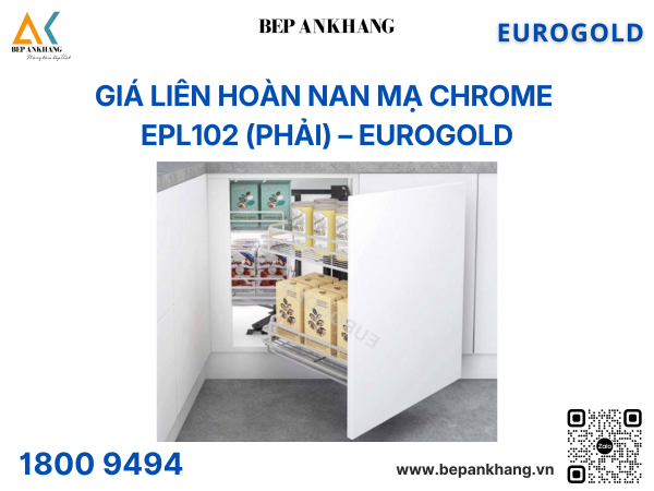 Giá liên hoàn nan inox mạ chrome ray giảm chấn EPL102 (phải) – Eurogold